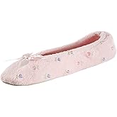 isotoner Women's Embroidered Terry Ballerina Slippers