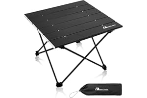 MOON LENCE Folding Beach Table, Small Folding Table, Outdoor Ultralight Aluminum Camping Table, Portable Compact Backpacking, Travel Table for Beach, Picnics, Cooking, Hiking