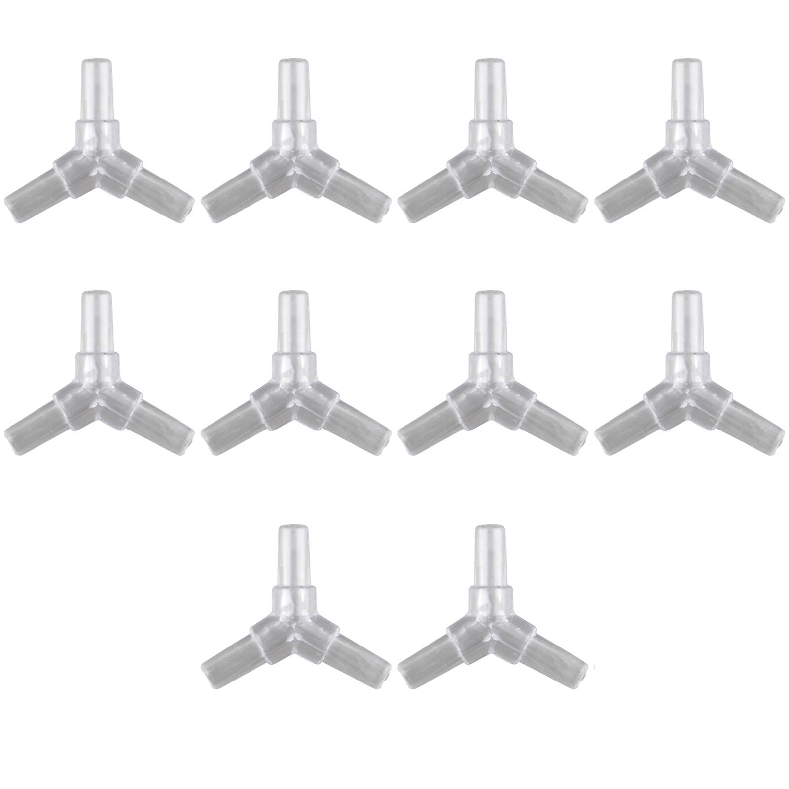 HALJIA 10PCS 4mm Clear Plastic Aquarium 3 Way Y Type Air Valve Air