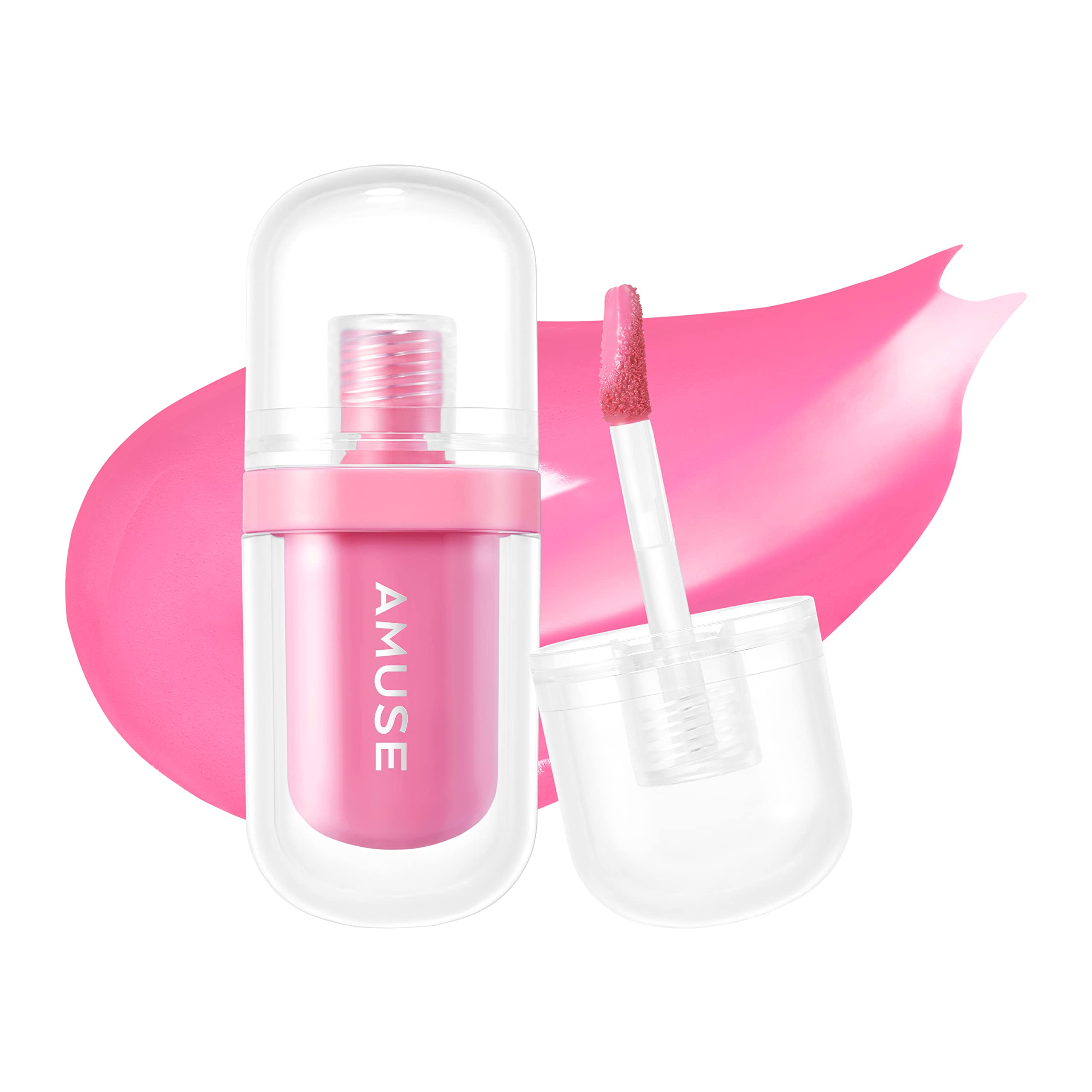 Amuse JEL-FIT TINT 12-Hour Lasting Jelly-Like Texture Moisturizing Lip Stain Vegan in Handy Size for Travel (04 ROSE MILK)