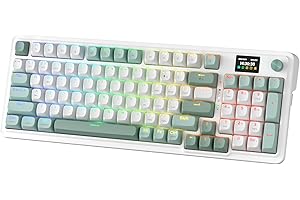 Redragon K719 Wireless Gasket Gaming Keyboard w/Hype Screen & Knob, 95 Keys Mechanical Keyboard, Easy-Control 1.14’’ TFT Info