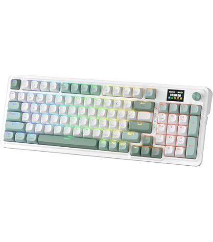 Amazon.com: ZORNHER ZH980 Mechanical Keyboard Wireless,95% White