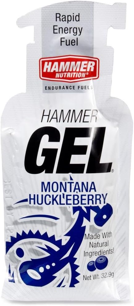 Hammer Gel, Flavor Montana Huckleberry, 12 Count Single Packets, Rapid Energy Fuel