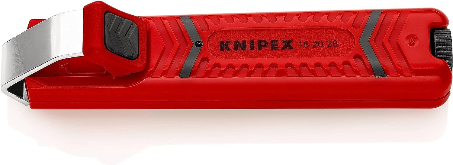 KNIPEX Stripping Tool with Scalpel Blade in Blister Shock-Resistant Plastic Body 130 mm, 16 20 28 SB