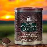 100% Colombian Ground Coffee &ndash; Kirklan Dark Roast, Supremo Bean, Fine Grind, 3 lb Can &ndash; Kosher Certified