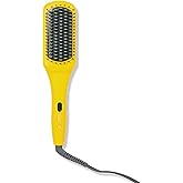 Drybar The Brush Crush Heated Straightening Brush – Hair Dryer Straightener for Smooth, Frizz-Free Hair – Salon-Quality Blowo