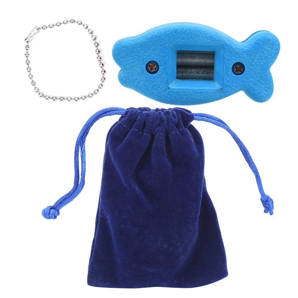 VGEBY Ice Skates Blade Sharpener, Lightweight Durable Plastic & Diamond Manual Ice Skate Blade Sharpener Ice Skate Shoes Grinding Conditioner Blades Maintenance Tool with Portable Bag(Blue)