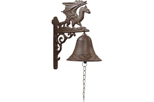 BDF Treasure Gurus Flying Winged Dragon Metal Wall Mount Bell