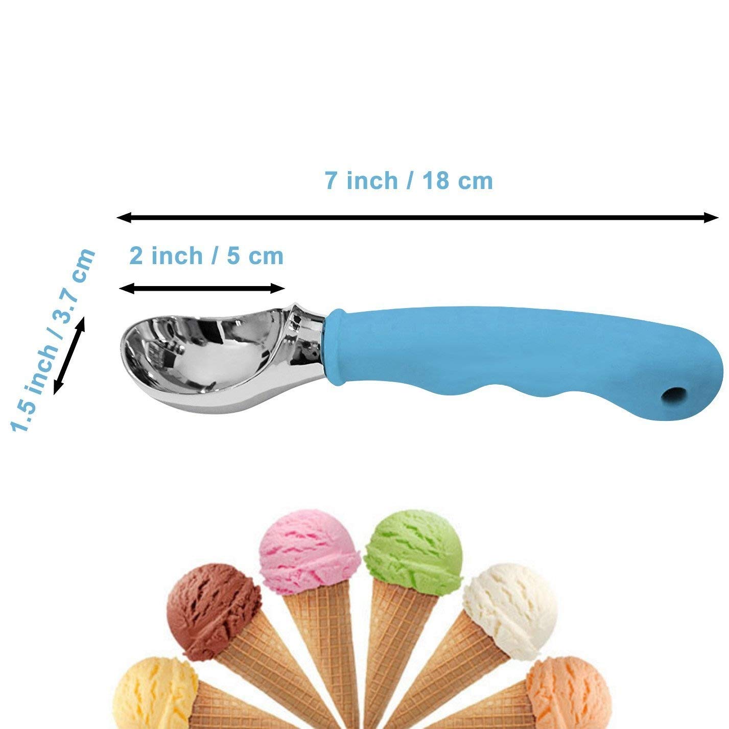 XCOOK Ice Cream Scoop Dipper Spade Zinc Alloy Non-stick Cookie Fruit Melon Baller Scooper Spoon Non-slip Grip Dishwasher Safe