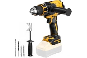 FUNNYWHALE Cordless Hammer Drill Compatible with Dewalt 20V MAX Battery(No Battery)20V Brushless Drill, 1/2" Cordless Drill for Concrete with Variable Speed for Home Improvement, Woodworking, Metal