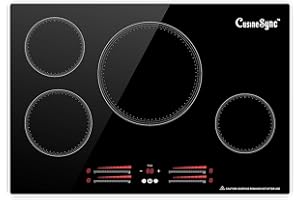 Cusinesync 30 Inch Induction Cooktop, 4 Burner Electric Cooktop with 9 Power Levels, Touch Control, Timer, Child Lock and Residual Heat Warning, 7100W, 220-240V for Hard Wire