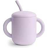 mushie 100% Silicone Training Cup & Straw for Toddlers | 6 Months+ (Soft Lilac)