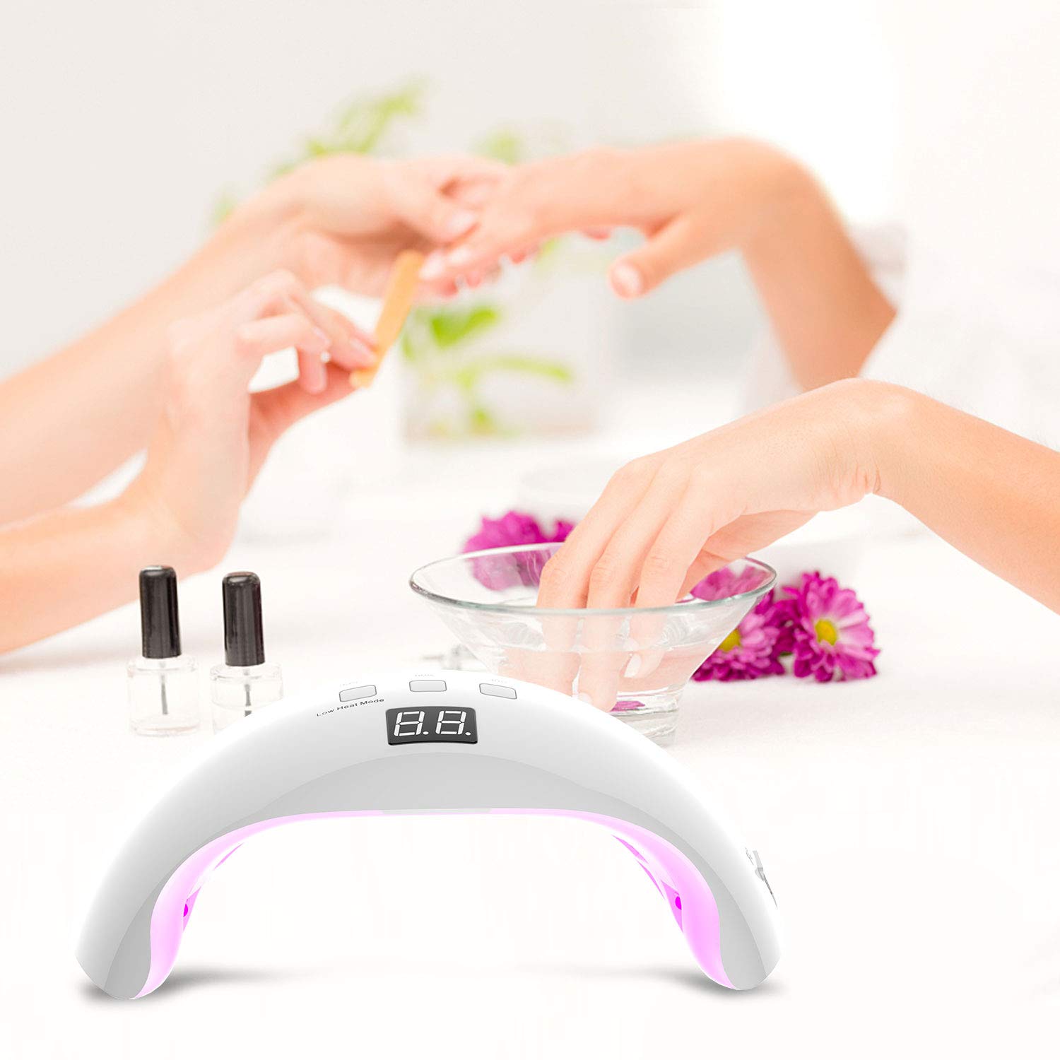 Nageltrockner,U-Kiss LED Lampe für Gel,UV Nagellampe für Gel Nagellack,3 Timer (30s/60s/99s) und LCD Display