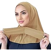 AIBEARTY Women Fashion Instant Muslim Turban Hijab with Snap Fastener Breathable Headscarf Bonnet Cap Turban Hat Shawl