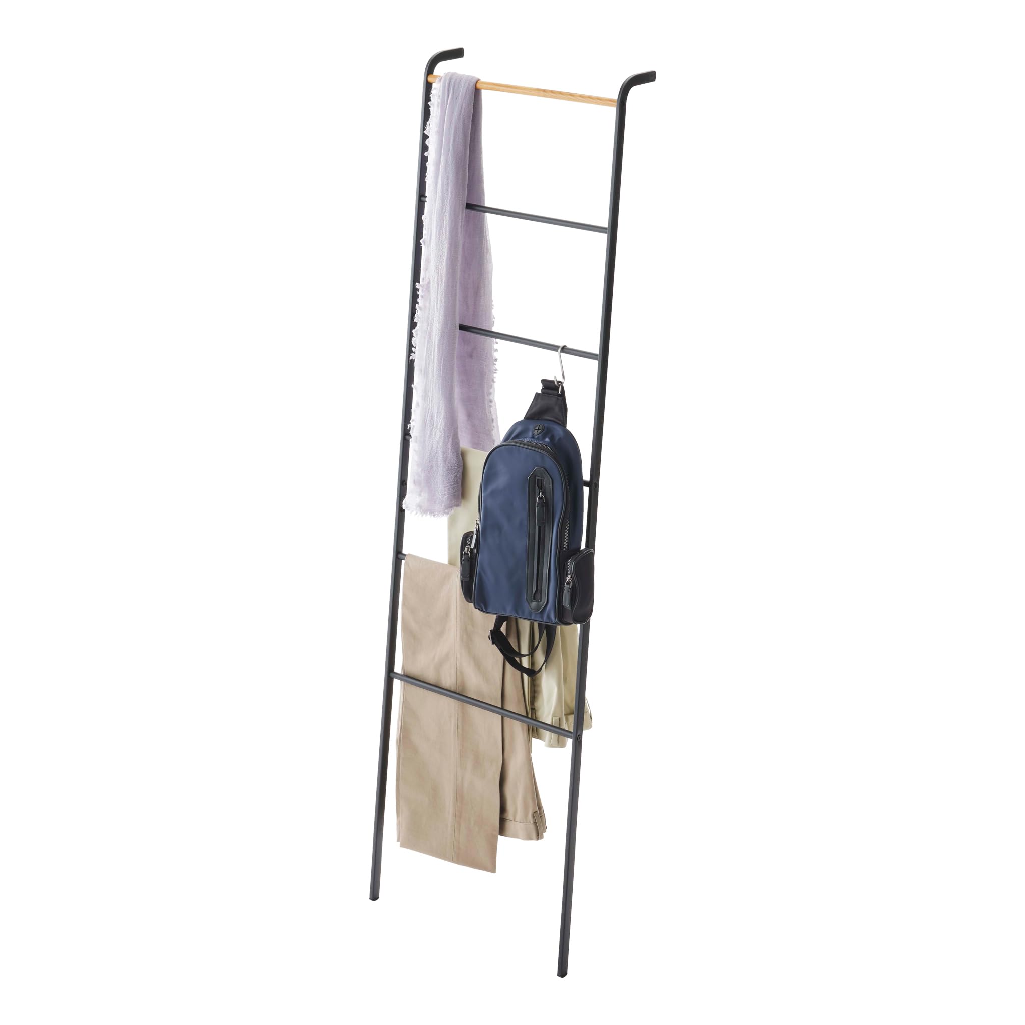 YAMAZAKI Clothes Ladder, Steel, Black, One Size