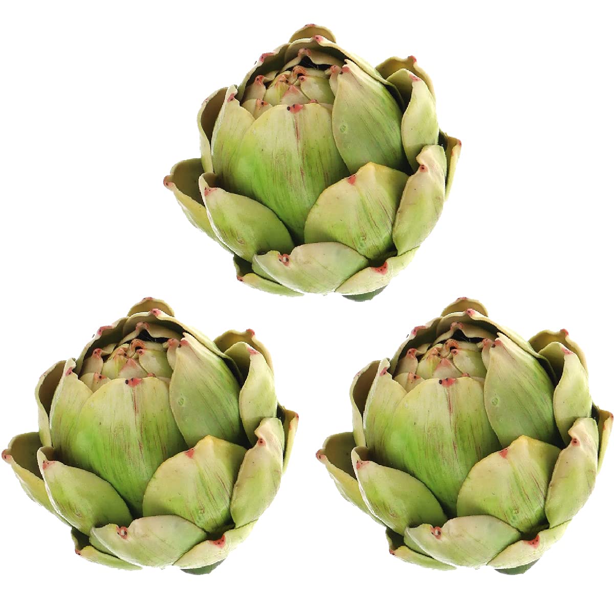 Meiwlong 3pcs Large Green Artificial Artichokes,Fake Fruit for Decoration,Realistic Faux Artichoke Decor