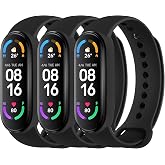 3 Pack Sport Bands for Mi Band 5 Bands &amp; Mi Band 6 Bands, Soft Silicone Replacement Straps for Xiaomi Mi Band 5 &amp; 6 Fitness Tracker