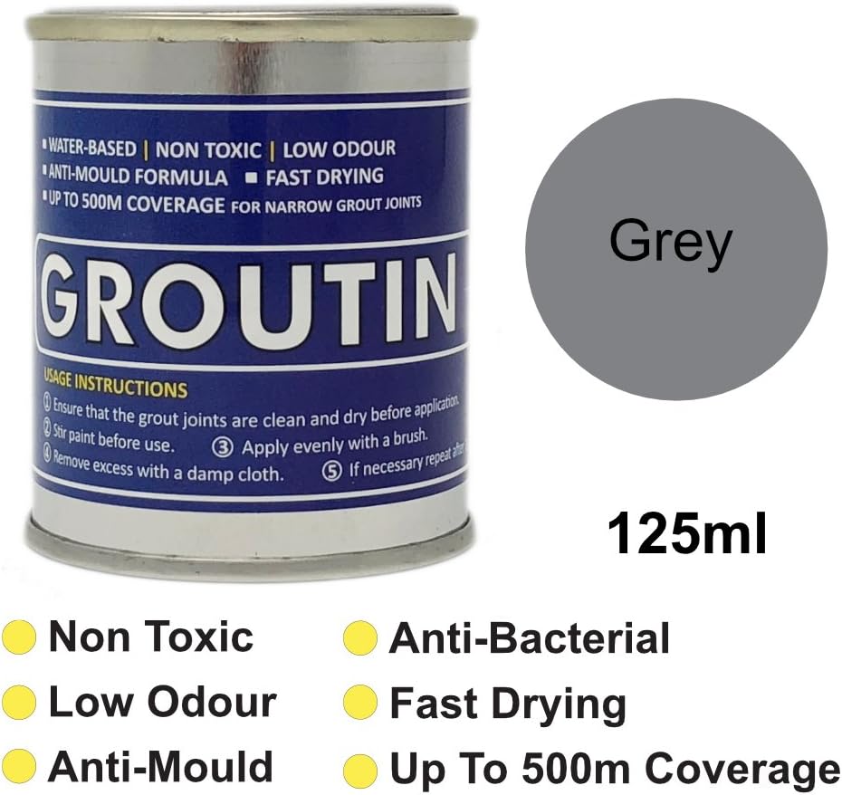 Grey Groutin Grout Reviver, Restore & Revive Old Grout. Anti-Fungal & Anti Bacterial 125ml