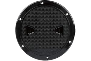 SEAFLO Marine Circular Non-Slip Screw Out Deck Plate Inspection Access Hatch 4"/6"/8" White/Black/Tan