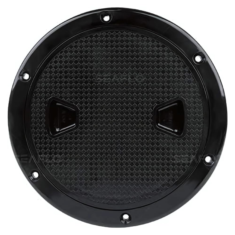 SEAFLO 4" - 8" Black Circular Non Slip Inspection Hatch w/Detachable Cover (4")