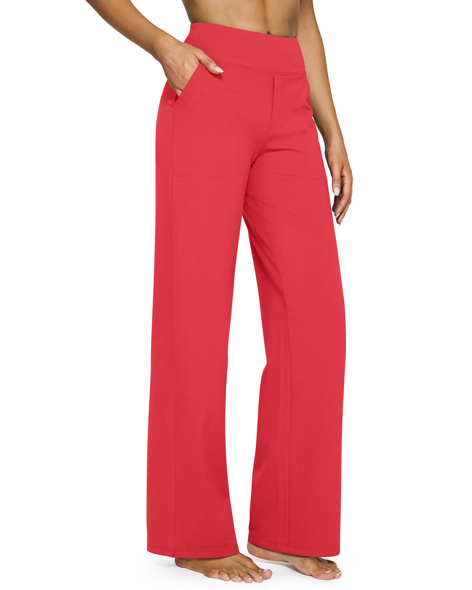G4Free High Wasit Wide Leg Yoga Pants with Pockets