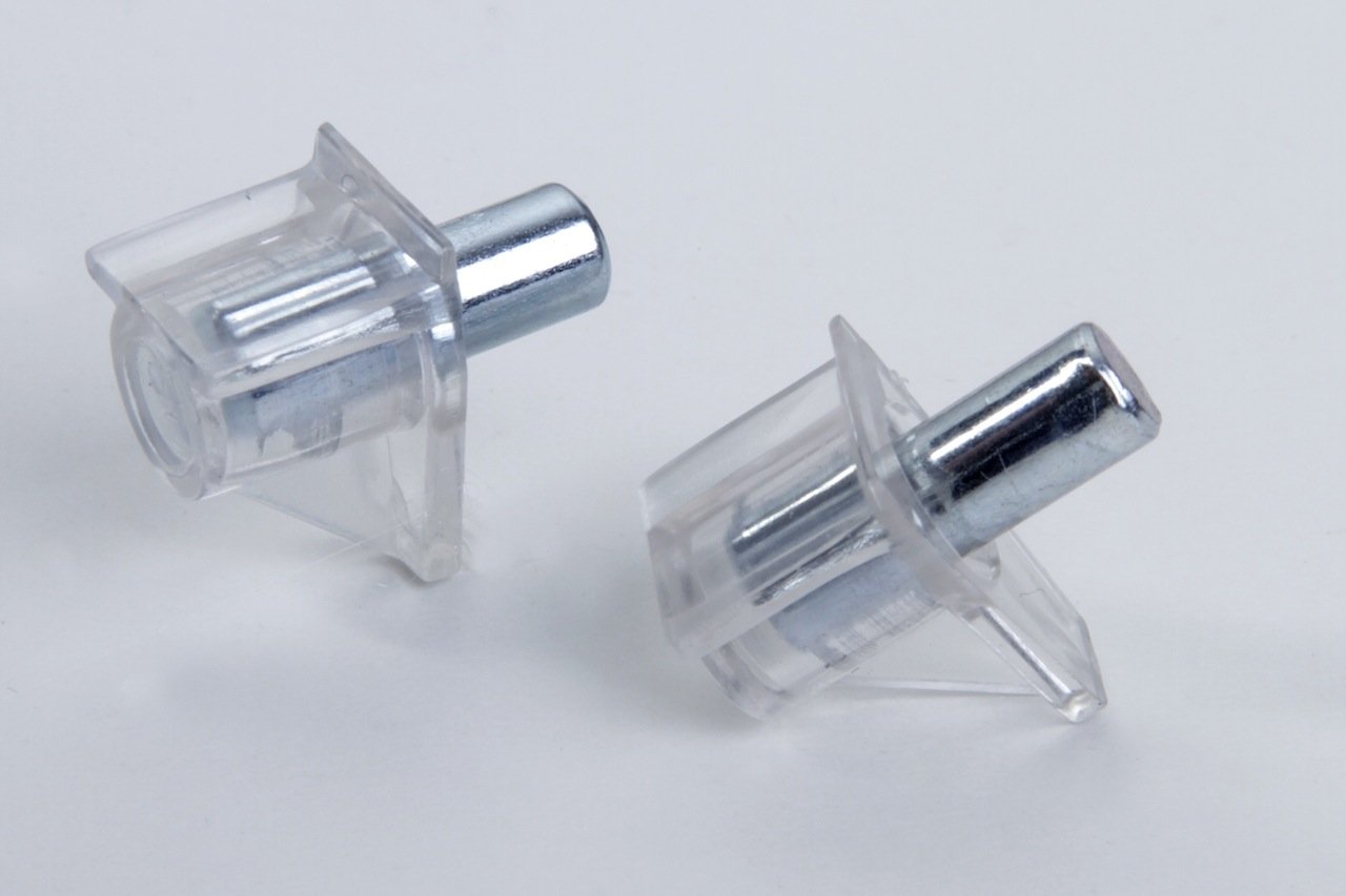 8 Floor Bearers Plastic with Steel Pin 5 mm Transparent