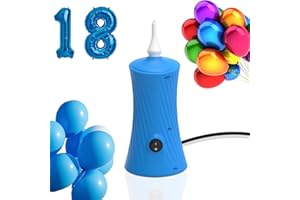 FIKOWO Electric Air Balloon Pump, Portable Long Animal Balloon Pump Electric Blower Machine Blue 110-120V 30W Balloon Electric Pump Inflator for for Party/Wedding/Birthday Decorations