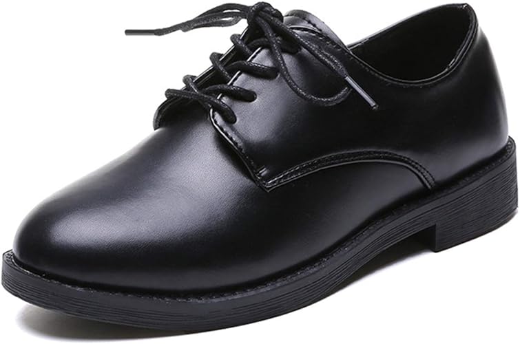 Amazon ブウケ レディース マニッシュシューズ オックスフォードシューズ おじ靴 レースアップ レトロ 太めヒール シューズ 黒 靴 おじ靴 おしゃれ 疲れにくい かわいい 紐靴 学院風 カジュアル レースアップシューズ パンプス ブウケ レースアップ