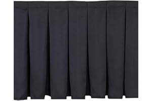 EFAVORMART.COM Efavormart Portable Stage Skirting Polyester Shirred Pleat Stage Cover for Wedding Platform Black - 24" x20ft
