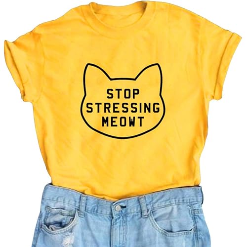 YITAN Women Cute Graphic T Shirts Teen Girls Summer Funny Tops