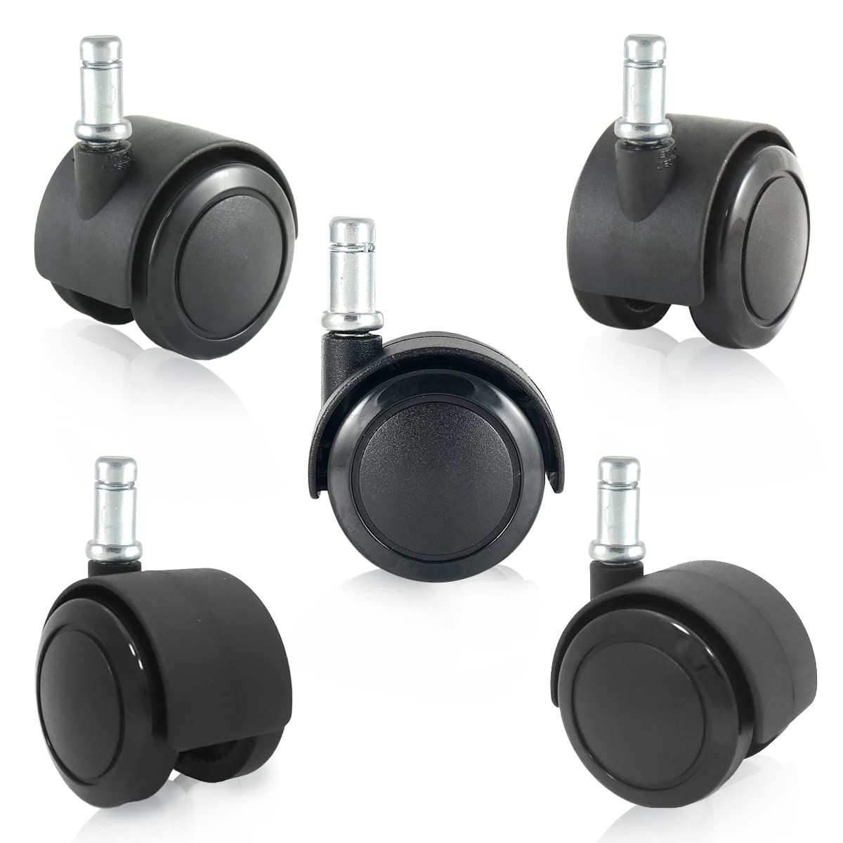Photo 1 of Enjoy Caster | 2 Inch Office Chair Casters for IKEA Office Chairs | Dual Injection Polyurethane Wheels for Hardwood Floor Protection (5007BUB-14-IK)