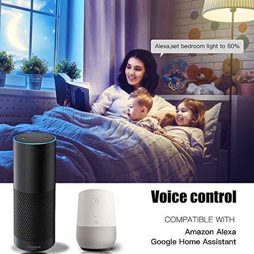 MagicLight WiFi Smart Light Bulb, Dimmable, Multicolor, Wake-Up Lights, No Hub Required, Magic Light Compatible with Alexa and Google Assistant - 2 Pack