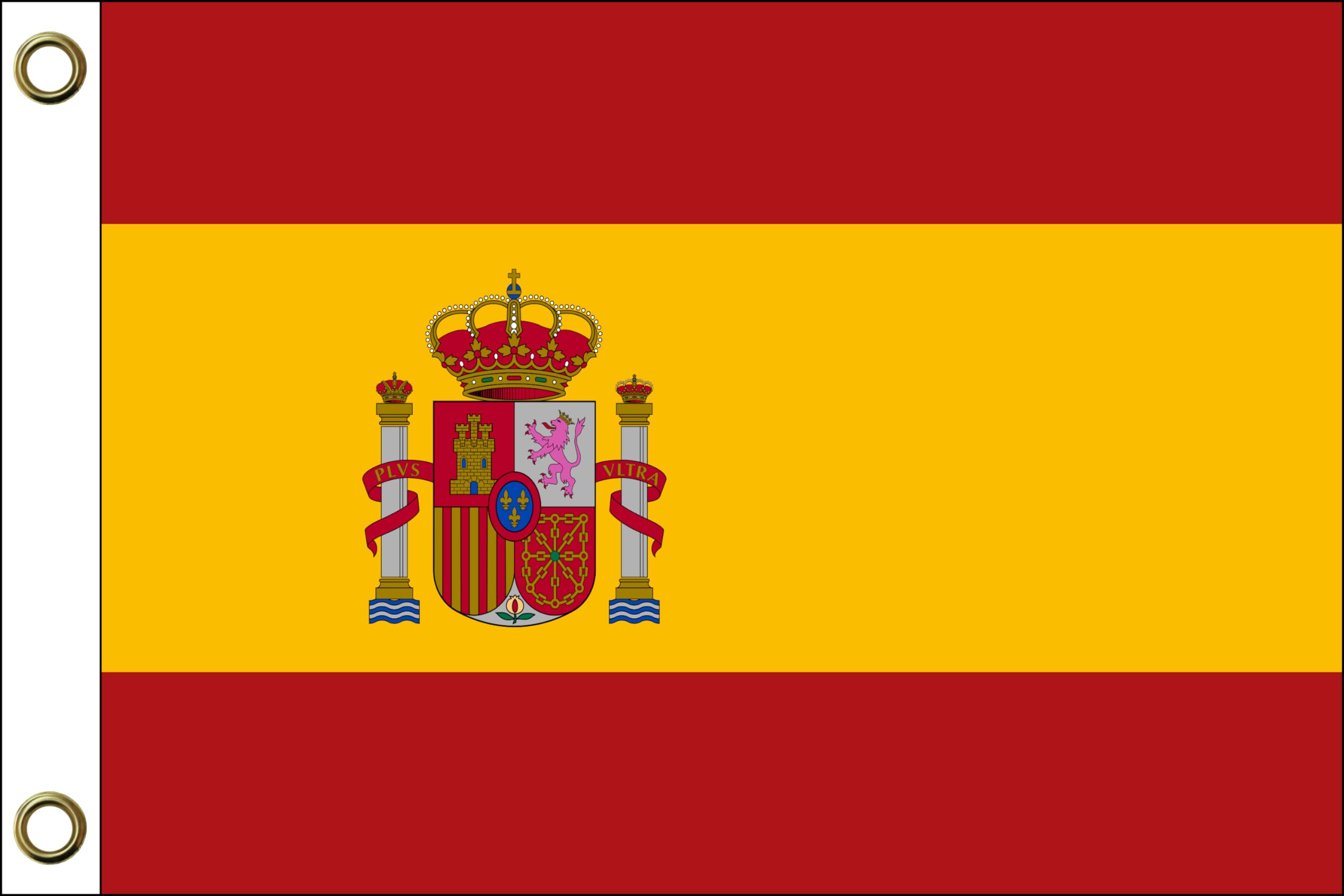 Spain Flag, 150 cm x 90 cm / 90 x 150 cm, Weatherproof & Durable, Polyester with Two Eyelets