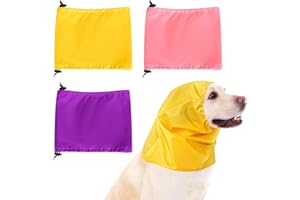 Aliceset 3 Pcs Dog Bath Shower Cap Waterproof Dog Ear Bath Protection Headband Snood Rain Hat Ear Covers for Wrap Rain, 3 Color