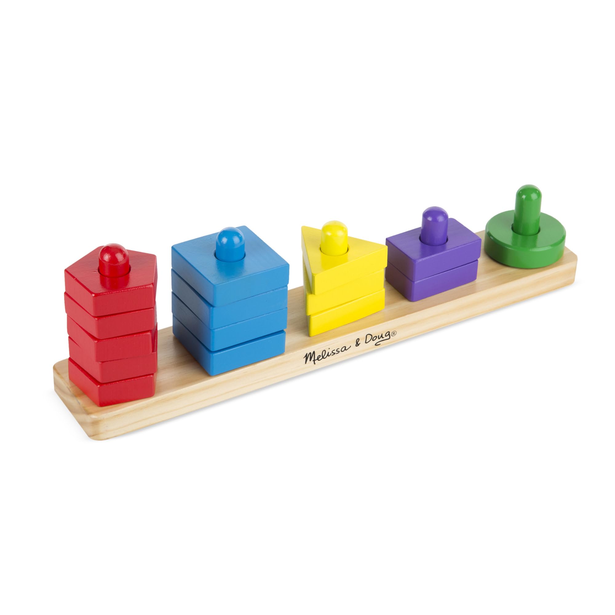Melissa & Doug Stack and Sort Board | Wooden Stacking Toys | Developmental Toy | Motor Skills | Montessori Toy | 3+| Gift for Boy or Girl โ image 1