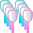 Jetec Small Handheld Hand Mirror Compact Travel Makeup Mirror Handheld Cosmetic Personal Portable Vanity Glass 3. 15 x 7. 09 Inch(Blue, Green, Pink, Purple,8 Pcs)