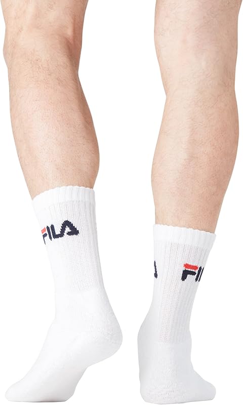 Calzini Uomo Tennis Set di 6 Calze Sportive Uomo Tessitura con Imbottiti e Traspiranti, Bianchi, Taglie 39/42