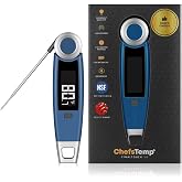 Finaltouch X10 Instant Read Digital Meat Thermometer NSF Certified | Waterproof Professional for Cooking Grilling BBQ Baking Candy Oil with Rotating Probe and Backlit Display (Royal Navy)