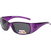SA106 Womens Rhinestone Anti-glare Polarized Chic Narrow Rectangular Sunglasses