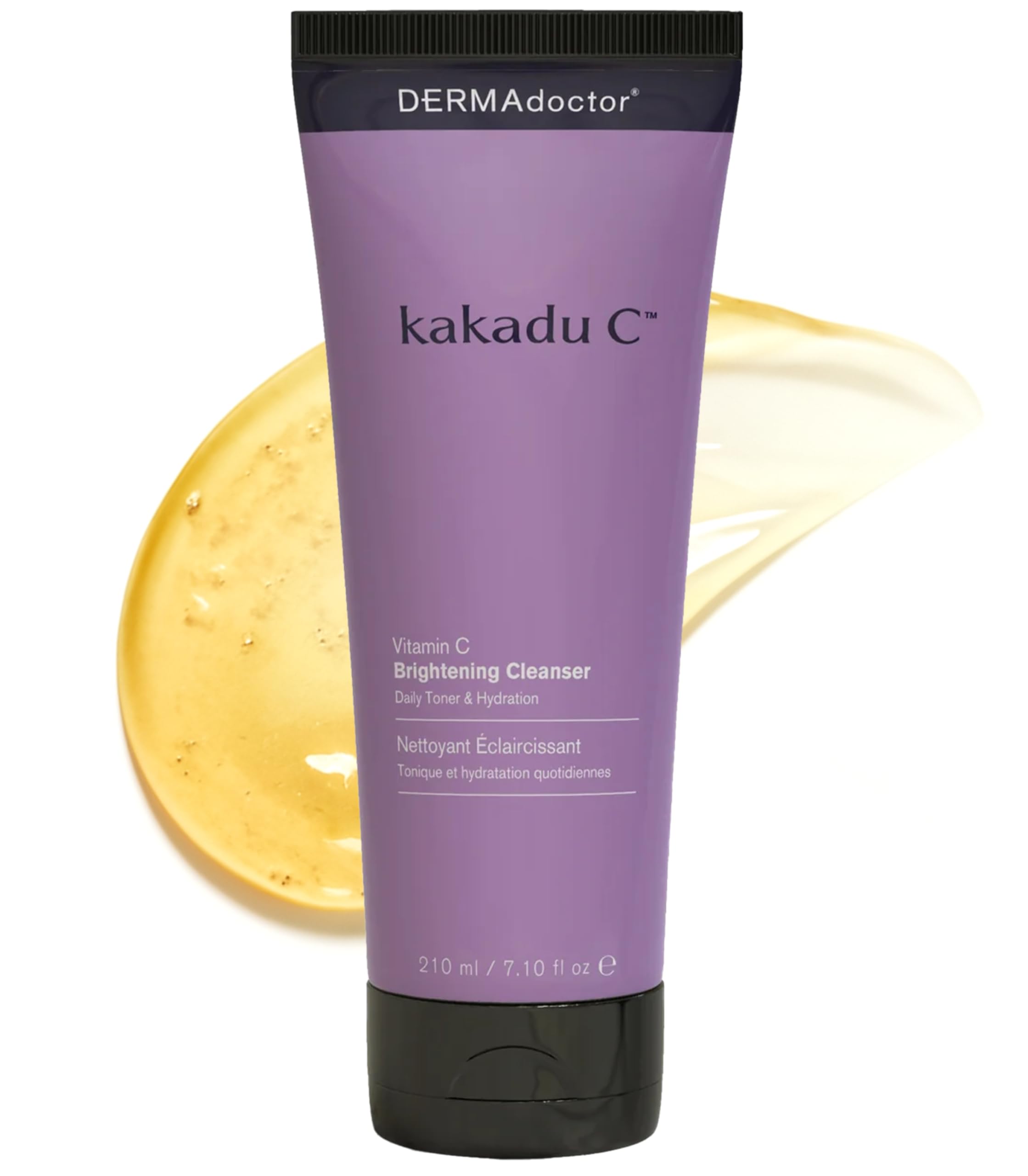 DERMAdoctor Kakadu C Brightening Daily Cleanser – 3-in-1 Vitamin C Face Wash, Toner & Makeup Remover for Dull, Uneven Skin – Soap-Free Hydrating Gel – 210 Millilitres (DR-KCDC7)