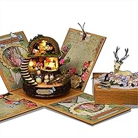 Rylai 3D Puzzles Wooden Handmade Dollhouse Miniature DIY Kit - Fantasy Forest Series Dollhouses for Girls Wood Room & Furniture/Accessories with Furniture & LED & Music Box Best Birthday Gifts