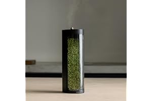 Mosslab Moss Air – Living Moss Terrarium Humidifier | Soothing Mist Fountain & Ambient Light | Zen Desk Decor, Aesthetic Room Decor | Portable & Whisper-Quiet