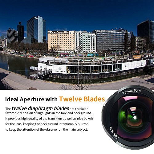 7Artisans 7.5 mm F2.8 APS-C Fisheye Objectif Fixe pour Appareil Photo Fujifilm Fuji comme X-A1 X-A2 X-at X-M1 XM2 X-T1 X-t2 X-T10 X-Pro1 X-E1 X-E2 - Image 4