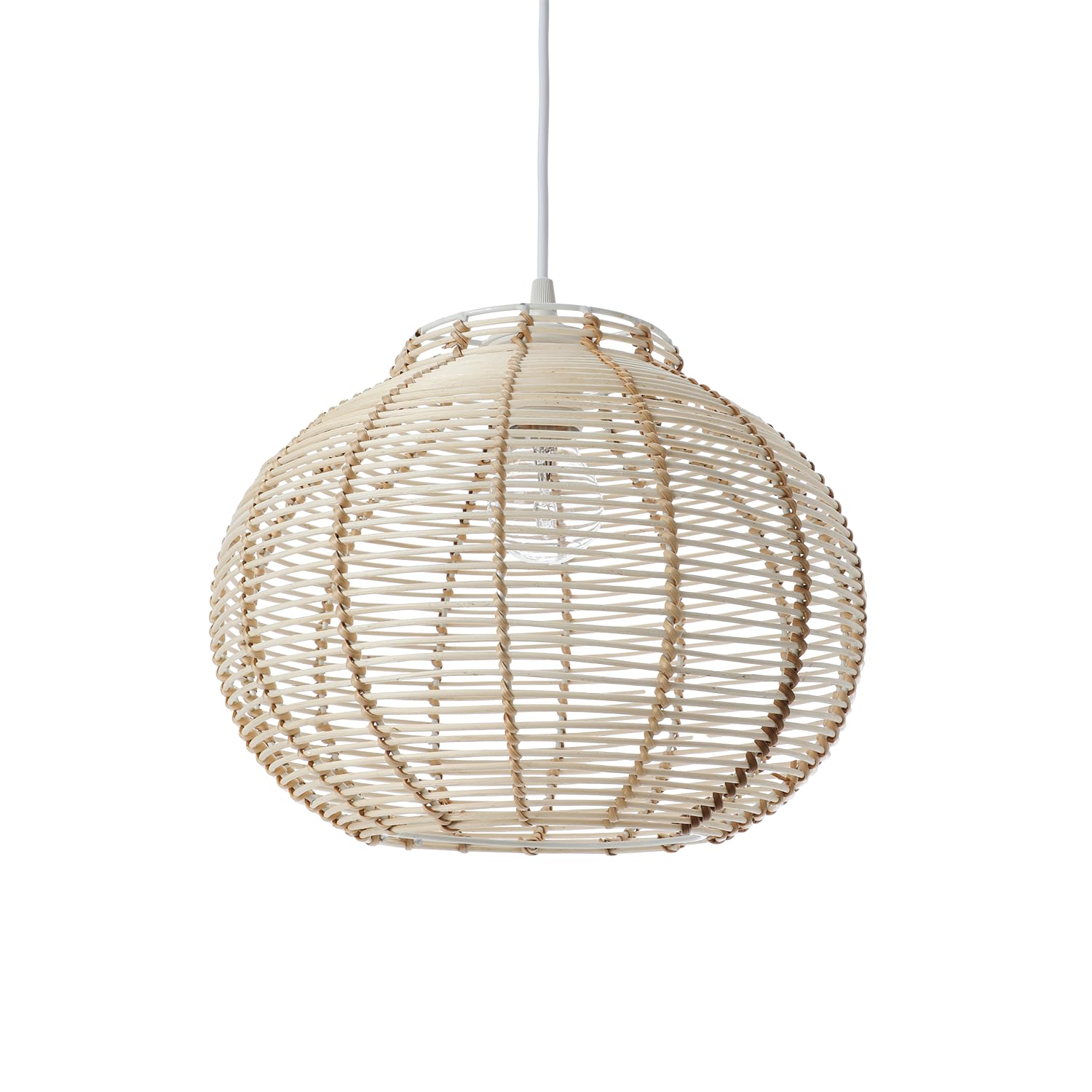 Lussiol 250644 Suspension, Rattan, 60 W, Natural, ø30 x H23 cm
