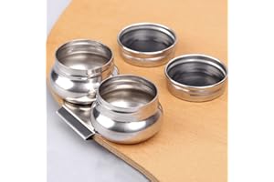 HKSICHENGKEJI 1PC Stainless Steel Oil Painting Palette Cup 2 Dipper Large Mouth Oil Paint Pot Container Leakproof Oil Paint Container Cup with Lid and Clip Turpentine Solvent Tins for Drawing Art Suppllies