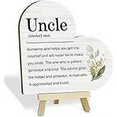 Uncle Gifts Uncle Definition Heart Shaped Wood Table Sign for Uncle Birthday Gifts Wood Plaque with Wood Stand Christmas Thanksgiving Fathers Day Birthday Gifts for Uncle from Niece Nephew - L938