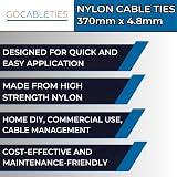 Gocableties Heavy Duty Cable Ties 370mm x 4.8mm Pack of 100 Black view 4