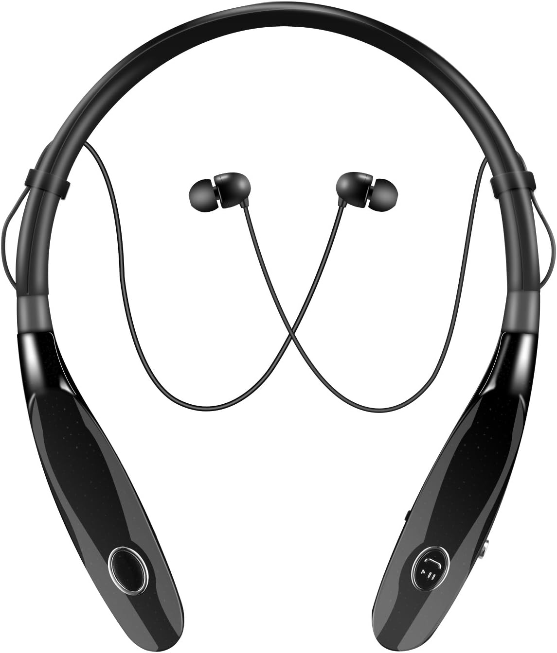 14Hr Working Time Bluetooth Headphones, Truck Driver Bluetooth Headset, Wireless Magnetic Neckband Earphones, V4.2 Noise Cancelling Earbuds w/Mic, Compatible with Any Bluetooth Equitments