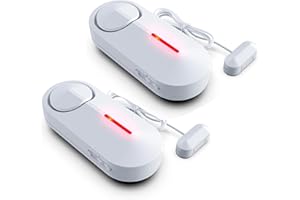 HXALARM Water Alarm Overflow Alarm Water Leak Detector for Sink Basement Sump Pump, Water Level Alarm, Water Alarm Home Floor 90 db with Indicator Light 55 in Cable for Elderly Hearing Impaired, 2Piece