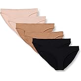 Amazon Essentials Women's Peached Microfiber Bikini Panty, Pack of 6